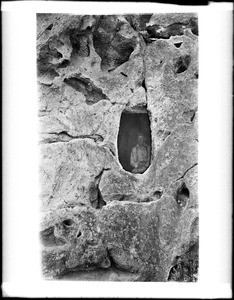 Entrance to rooms in the side of Cañones (Cliff dwellers), New Mexico, ca.1895