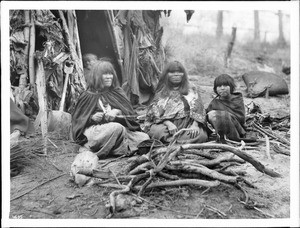 Two Havasupai Indian women basket makers, ca.1900