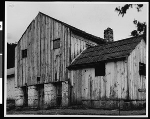 Exterior view of old stage station, San Luis Obispo County, ca.1900