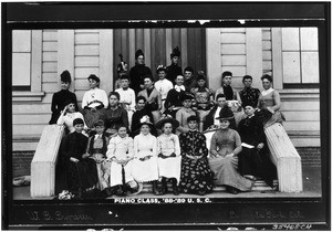 Group portrait of femal piano class of 1888-1889 at USC