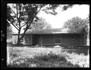 An exterior view of a rectangular-shaped house