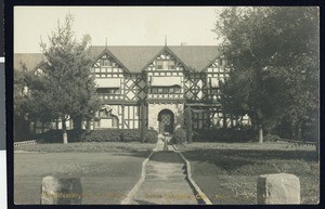 Exterior view of Glendessary, a Santa Barbara residence owned by R.C. Rogers, ca.1920