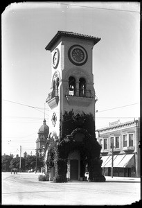 View of the Beale Clock Tower in Bakersfield, ca.1900