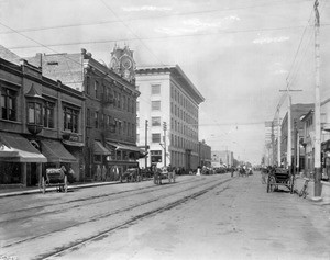 Pine Avenue from First Street in Long Beach, Los Angeles, ca.1910