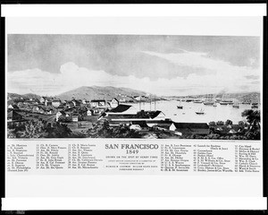 Drawing of San Francisco by Henry Firks, ca.1849