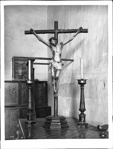 Mission Santa Barbara, showing crucifix, California, 1898