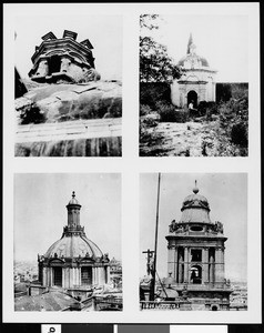 Mexican architecture, a series of 4 views showing various street scenes in Mexico