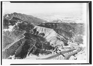 Griffith Park after the fire, showing the Santa Monica Mountains, October 4, 1933