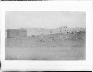 Crosses erected over the graves of penitentes, San Rafael, New Mexico, ca.1898