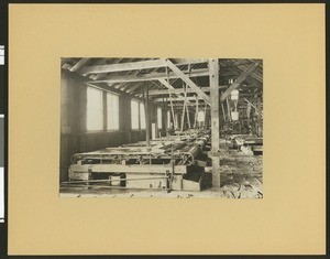 Interior view of the Champion Mill in Nevada City, 1905