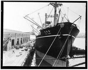 The H.I.M.S. Sapa, a Japanese tanker, coaling at Los Angeles Harbor, October 15, 1928