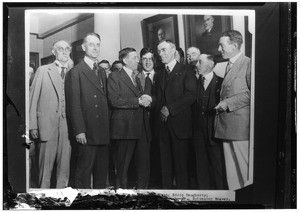 Members of the Los Angeles Chamber of Commerce shaking hands