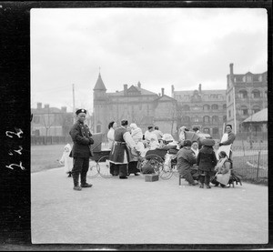 Group of nurse-maids and their charges in a park in Hong Kong, ca.1900