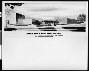 Artist's rendering of the Speech Arts and Music Drama buildings at California State University at Los Angeles