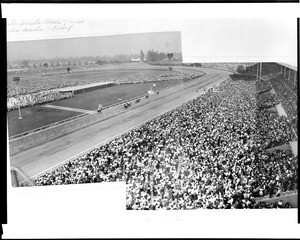 Panorama of the Santa Anita Race Track in Arcadia, 1938