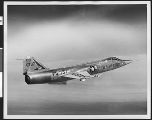 F-104A Starfighter jet in flight, ca.1960