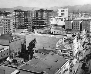 Birdseye view of Los Angeles, looking north on Main Street, 1907