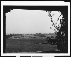 A panoramic view of a golf course, ca.1920