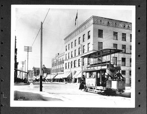 View of Fifth Street in San Diego showing a double-decker streetcar, ca.1905