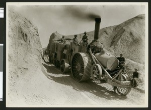 Traction steam engine hauling borax, ca.1900-1904