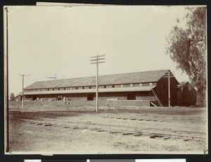 Front of the Drake Orange packing house in Lindsay, 1900-1940