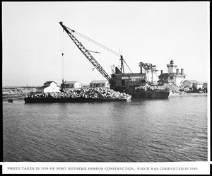 Construction of Hueneme Harbor in 1939, which was completed in 1940