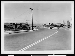 Gaffey Street from the intersection of O'Farrel Street after the construction of the viaduct over Summerland Avenue, San Pedro, June 5, 1931