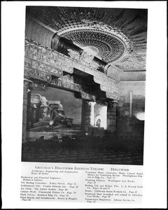 Interior view of Grauman's Egyptian Theatre in Hollywood, showing seating and screen