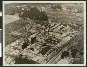 Aerial view of the Gladding, McBean & Co. pottery (the former Tropico Pottery Works) in Los Angeles, California, May 1928