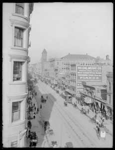 Broadway from 4th Street looking north, Los Angeles, ca.1880-1900