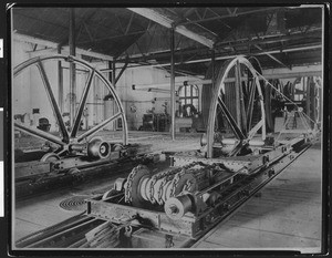 Power house from Pacific Railway showing interior view, ca.1903