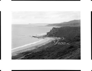 Northwest view of the Malibu pier and lagoon, Santa Monica Bay, CA, ca.1925