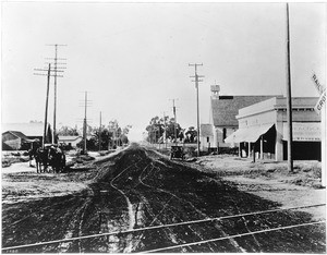 View of Canal Street looking north from Third Street in Wilmington, Los Angeles, ca.1911