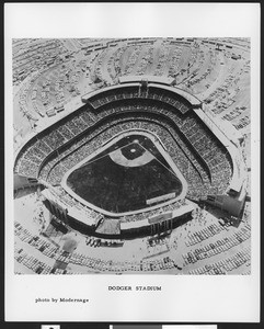 Aerial view of Dodger Stadium, ca.1965