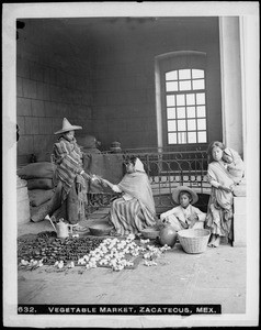 Vegetable market, Zacateca, Mexico, ca.1900