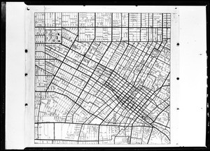 A map of the business district of Los Angeles and adjoining streets, copied June 11, 1929