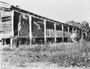 Exterior view of the Rancho Agua Hedonida, home of Don Sylvestro Marron Sr., Ocean Side, ca.1930