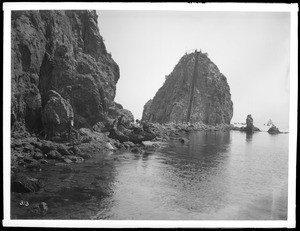 Sugar Loaf, Avalon harbor, Catalina Island, showing stairs to the top, after 1892