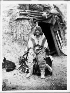 Portrait of the Havasupai wife of Navajo deserted Kohat (Kohot) who became Chief of the Havasupai Indians, ca.1898