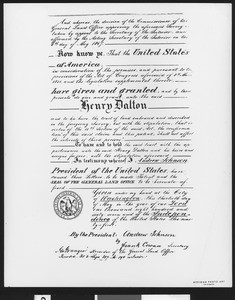 United States land grant to Henry Dalton, May 30, 1867