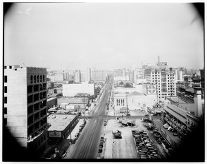 Birdseye view of Los Angeles from the top of the Chamber of Commerce building