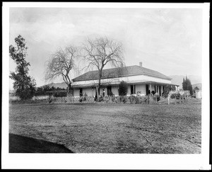 Exterior view of the Geronimo Lopez stage station and ranch adobe, ca.1885