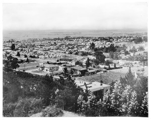 Panoramic view of Hollywood looking southwest from the Wattles Estate, 1924