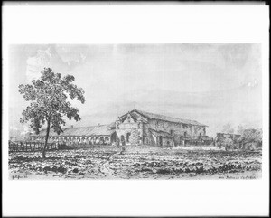 Drawing of San Antonio de Padua Mission, by Henry Chapman Ford, ca.1883