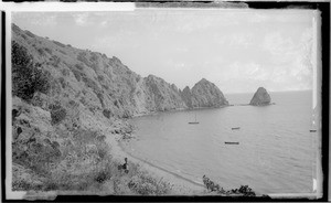 Sugar Loaf and view of Avalon harbor, Catalina Island, ca.1886