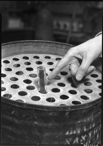 Test tube sitting in a circular rack