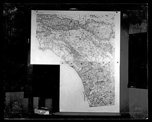 Topological map showing the Southern California coast