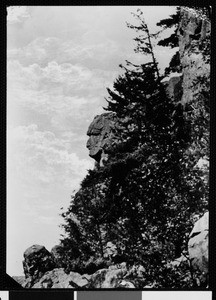 "The Man of the Mountain" a mountain rock formation resembling a face, 1940