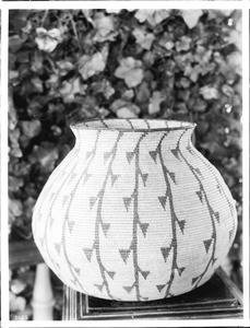 Chemehuevi Indian basket with tree and leaf design, ca.1900