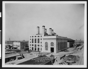 Exterior view of the Long Beach Steam Plant, ca.1930